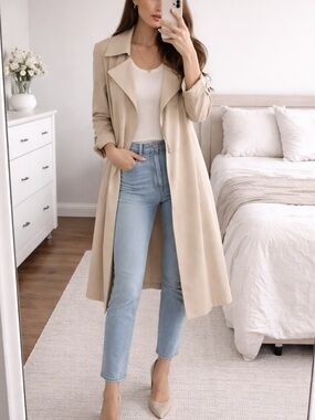 NYC Beige Trench Coat (New)